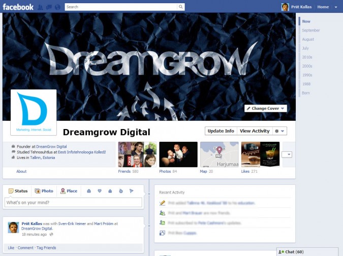 facebook page timeline