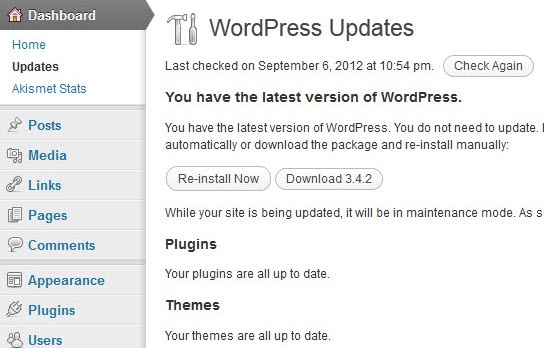 On September 6, 2012, WordPress 3.4.2 was released to the public