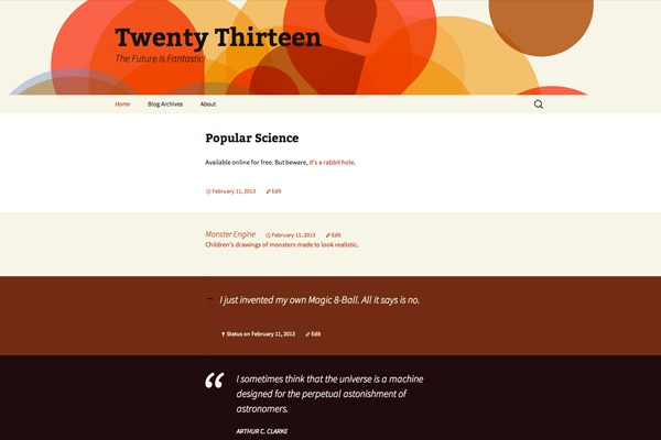 The New Deafult Theme – Twenty-Thirteen