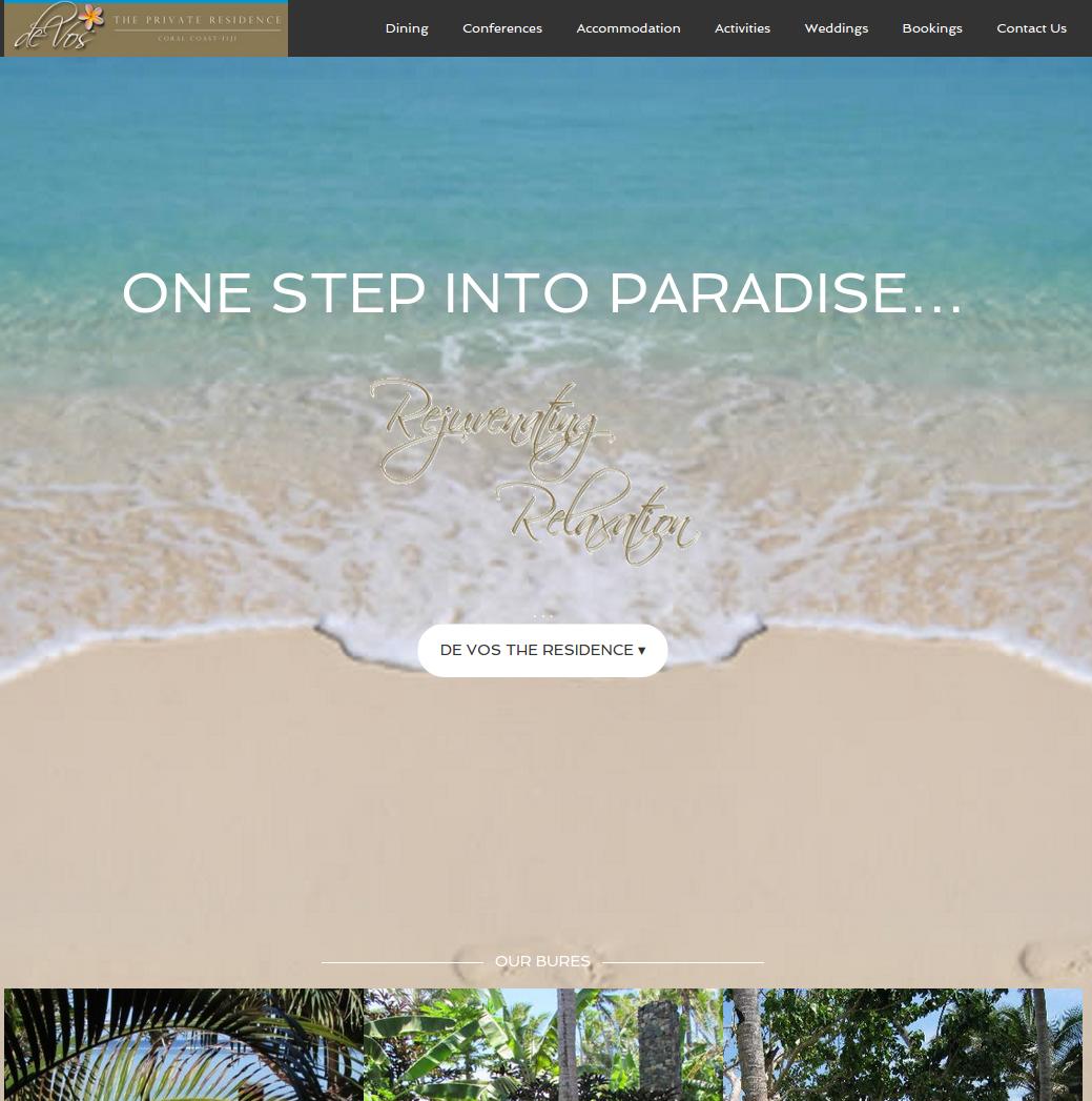 de Vos The Private Residence is located alongside a marine reserve along the coral coast of Fiji's main island.